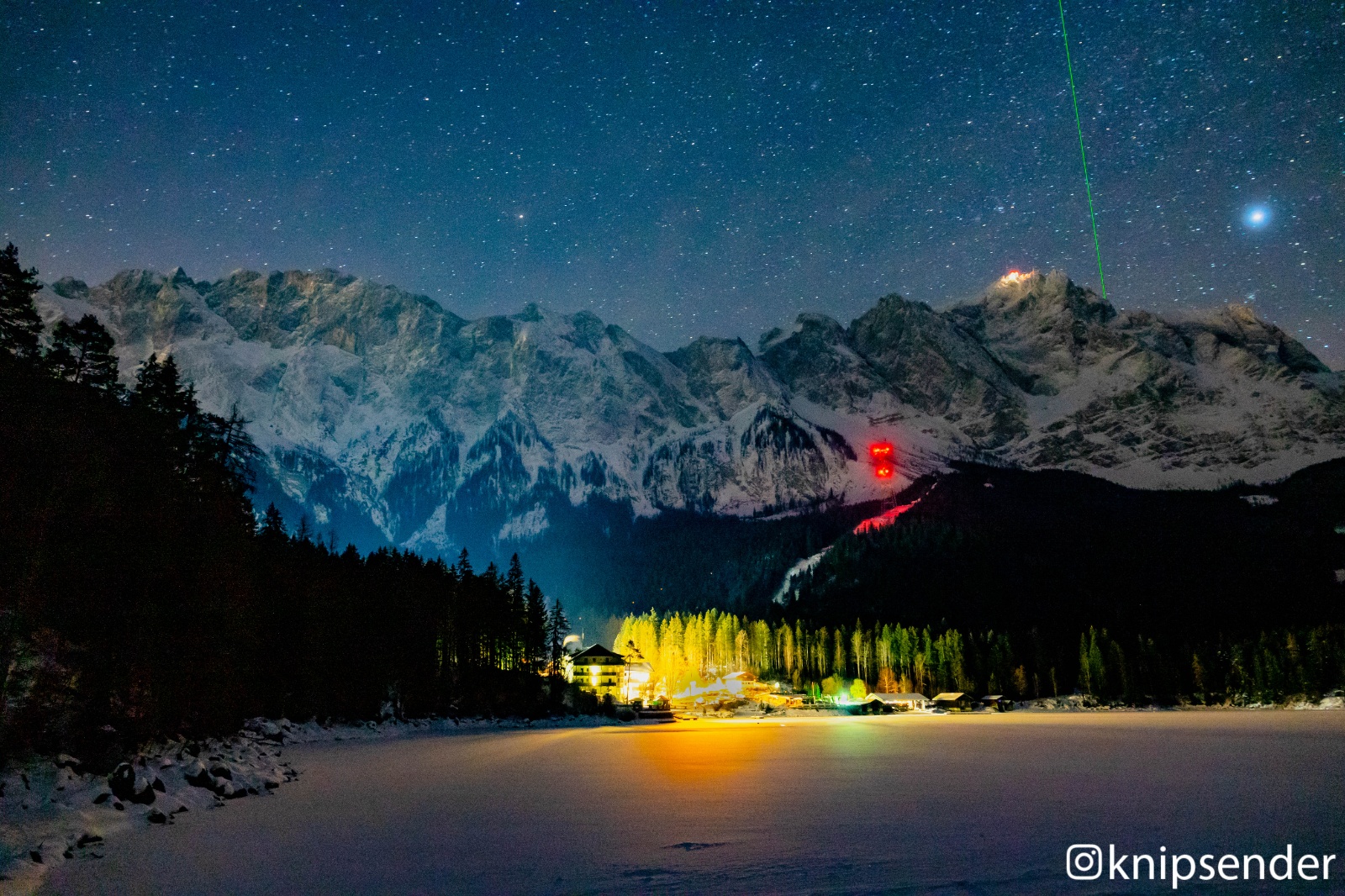 Zugspitze Eibsee bei Nacht (1 von 1)